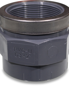 Adapter socket reinforced 63id x 2"f w/octagon PVC NP16